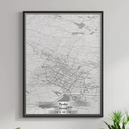 ROAD MAP OF TYCHY, POLAND BY MAPBAKES