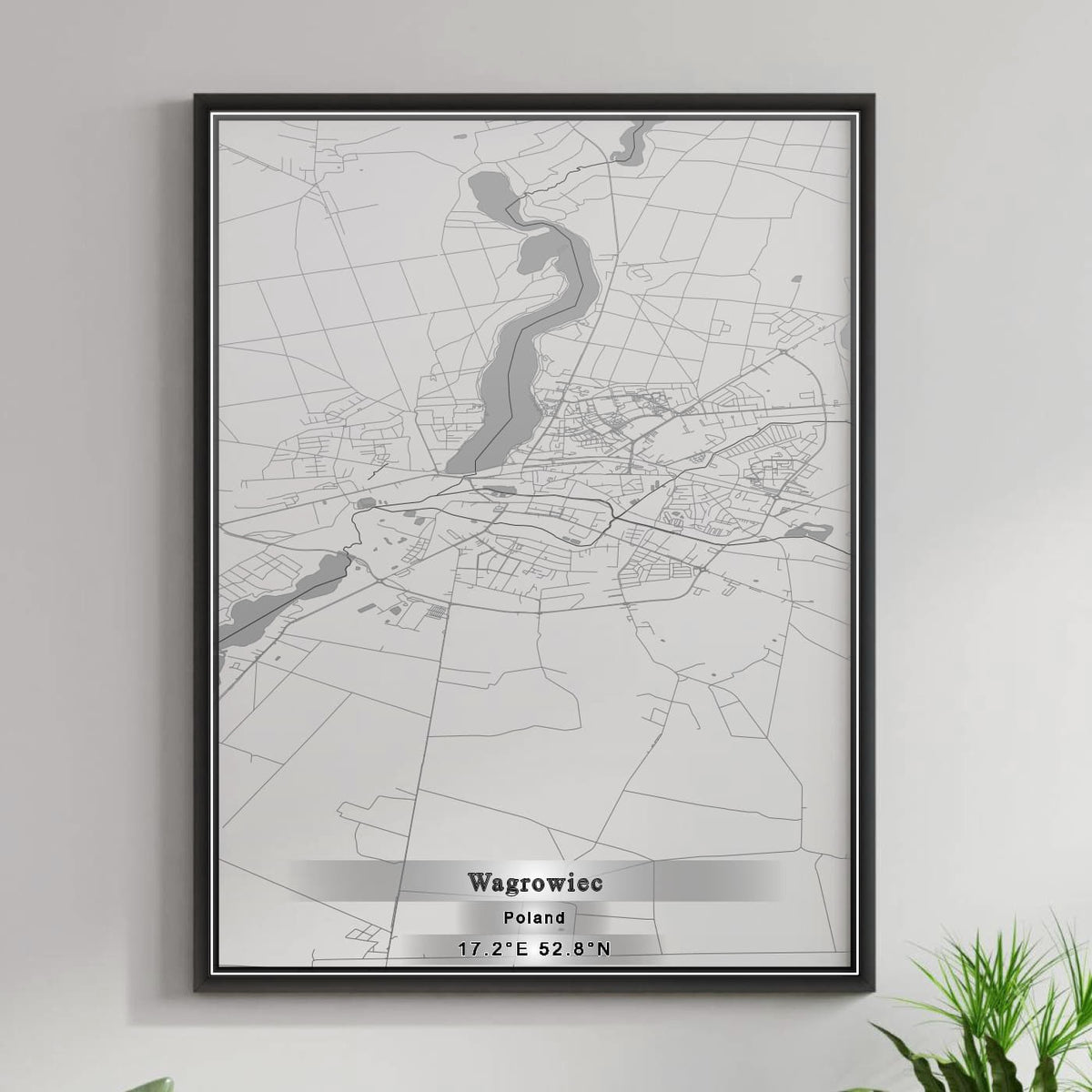 ROAD MAP OF WAGROWIEC, POLAND BY MAPBAKES