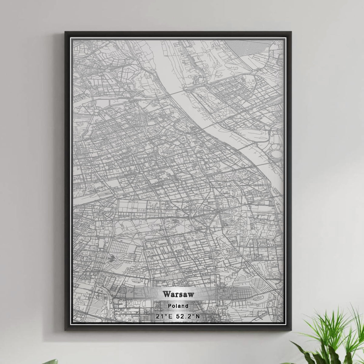 ROAD MAP OF WARSAW, POLAND BY MAPBAKES