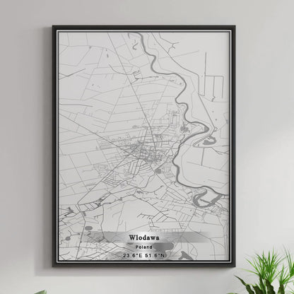 ROAD MAP OF WLODAWA, POLAND BY MAPBAKES
