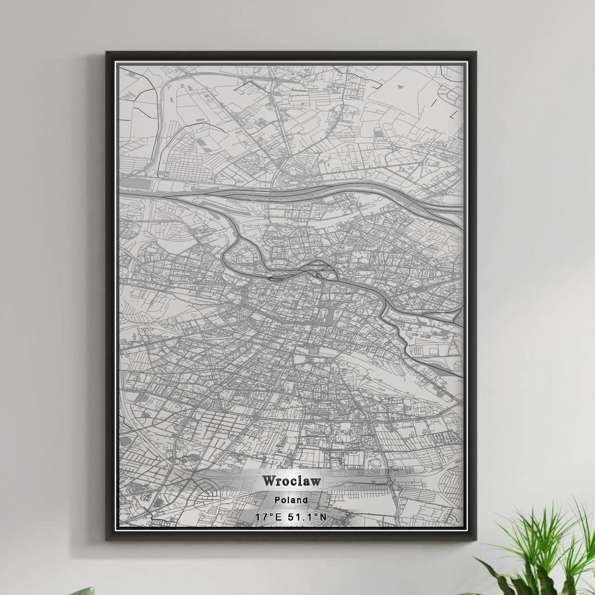 ROAD MAP OF WROCLAW, POLAND BY MAPBAKES