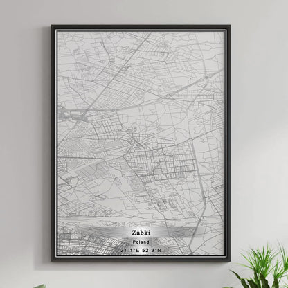 ROAD MAP OF ZABKI, POLAND BY MAPBAKES