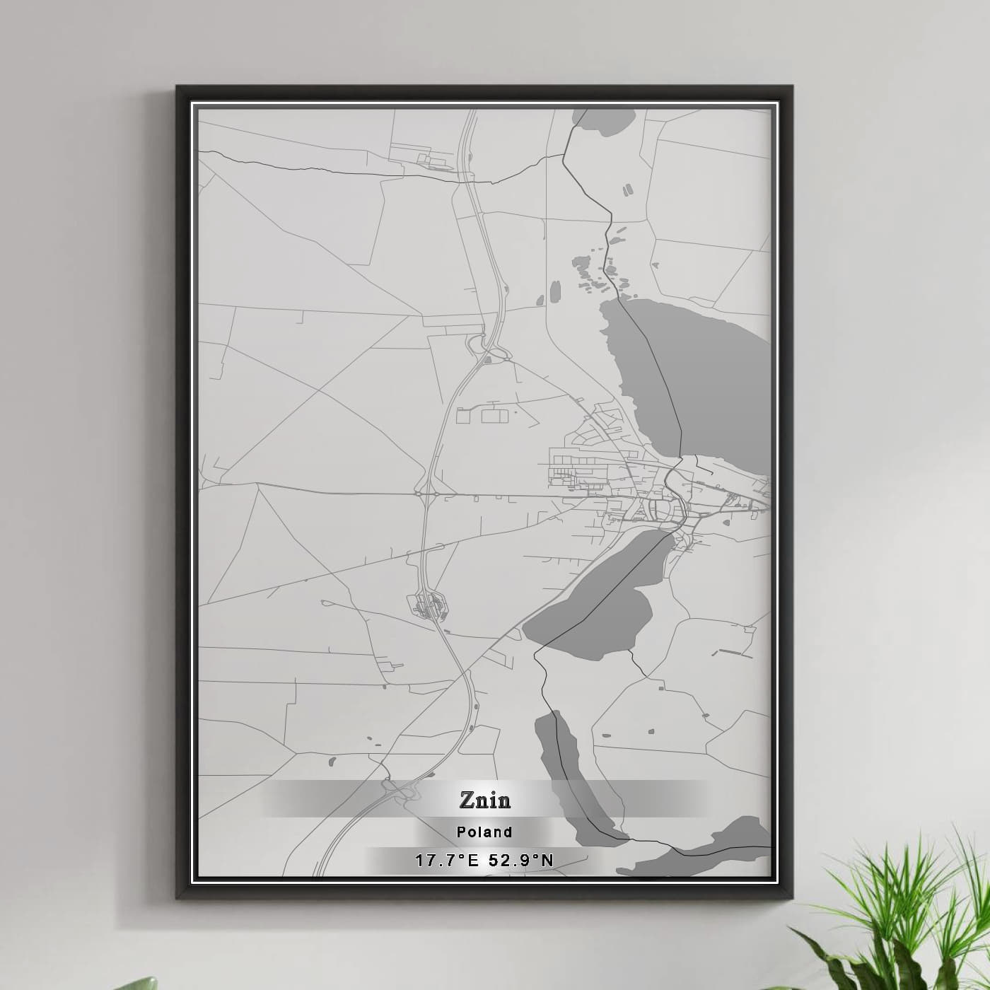 ROAD MAP OF ZNIN, POLAND BY MAPBAKES