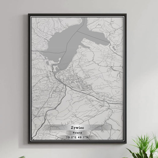 ROAD MAP OF ZYWIEC, POLAND BY MAPBAKES