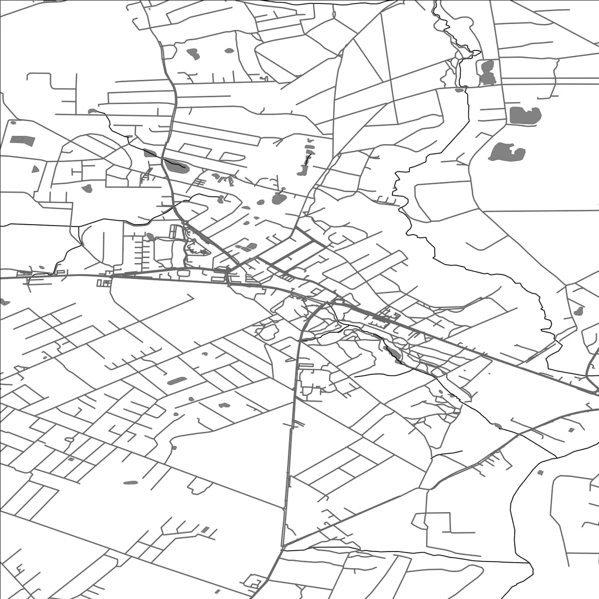 ROAD MAP OF BANINO, POLAND BY MAPBAKES