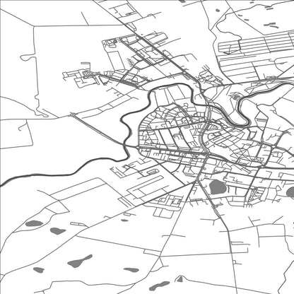 ROAD MAP OF BARTOSZYCE, POLAND BY MAPBAKES