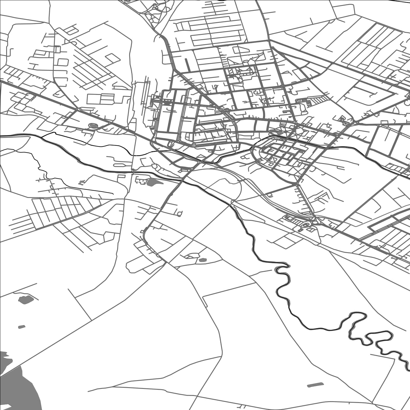 ROAD MAP OF BIALOGARD, POLAND BY MAPBAKES