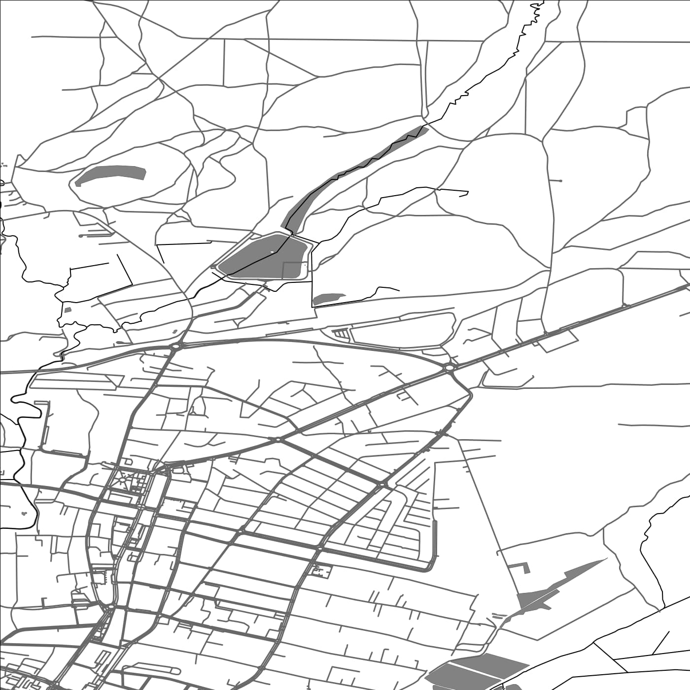 ROAD MAP OF BILGORAJ, POLAND BY MAPBAKES