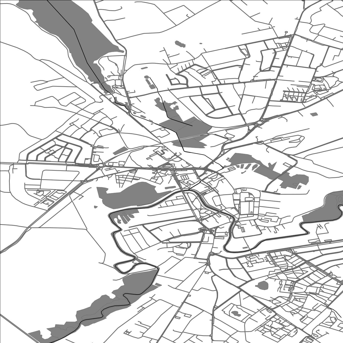 ROAD MAP OF BRODNICA, POLAND BY MAPBAKES