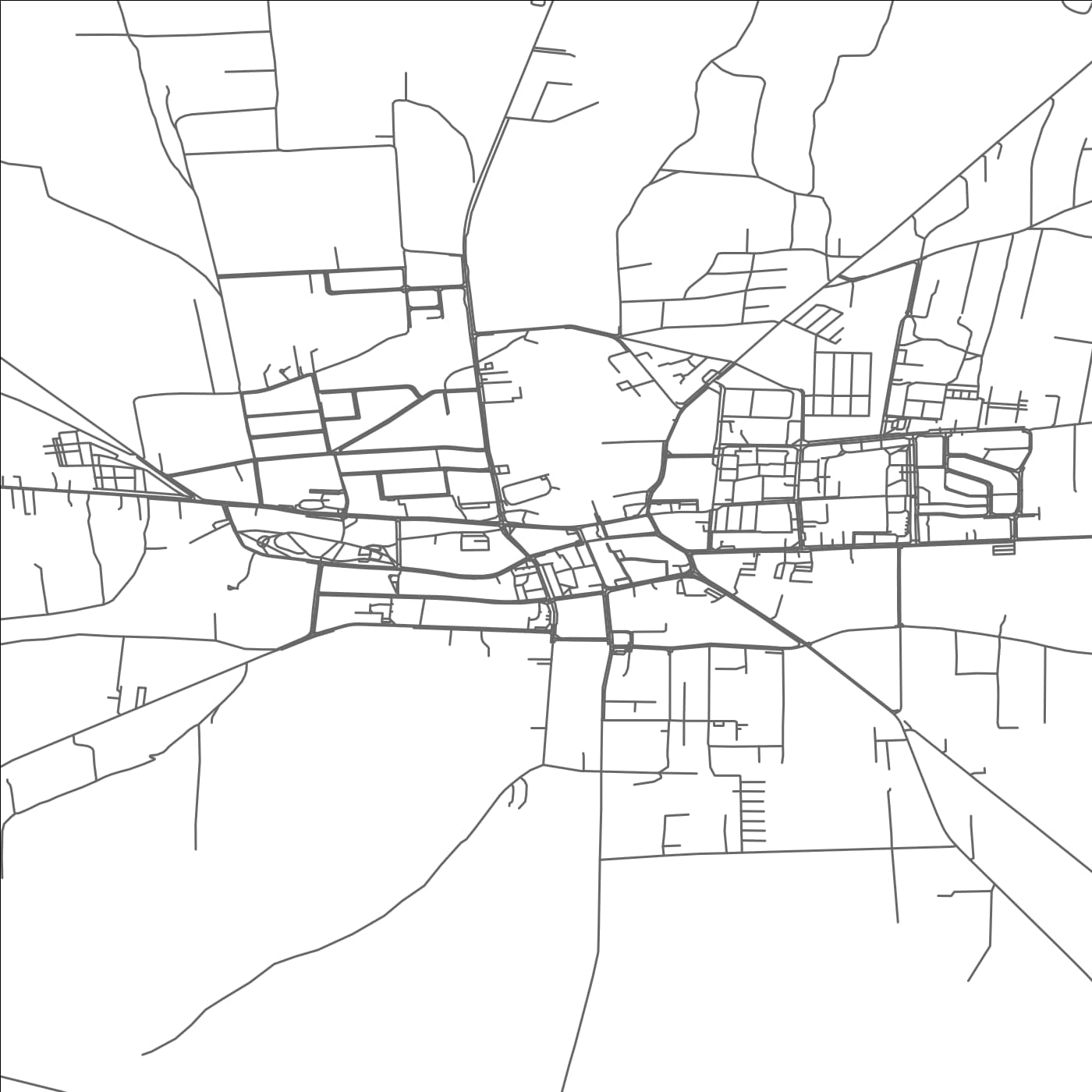 ROAD MAP OF BRZEZINY, POLAND BY MAPBAKES