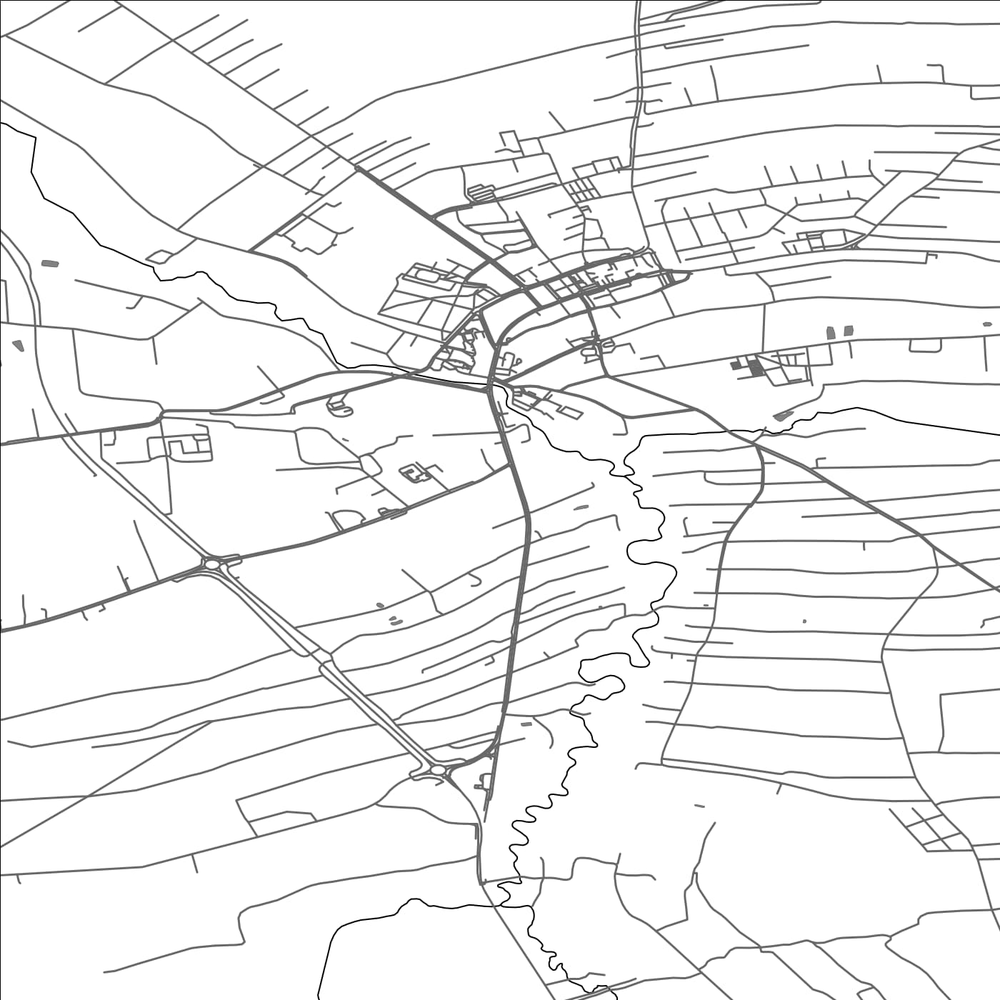 ROAD MAP OF DABROWA TARNOWSKA, POLAND BY MAPBAKES