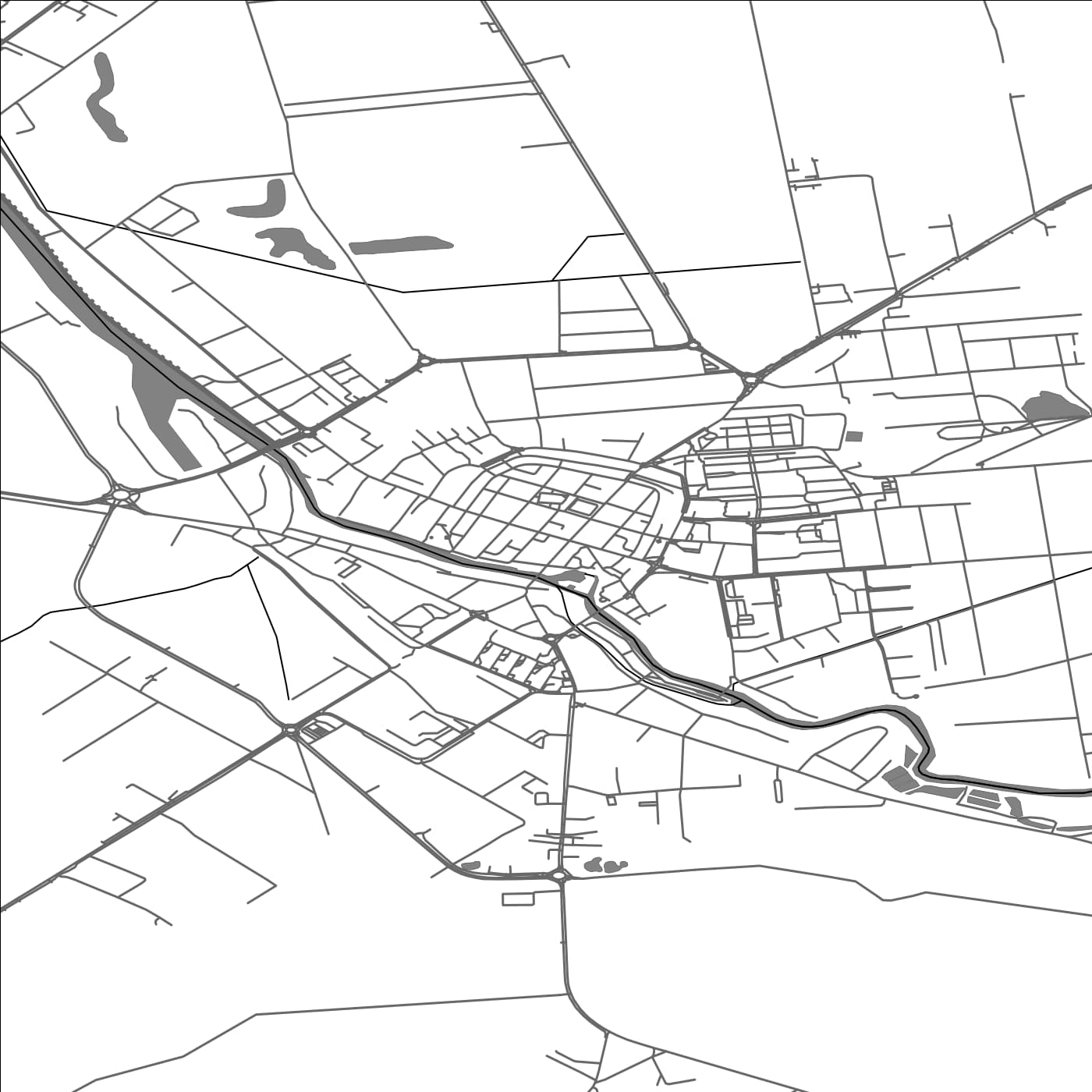 ROAD MAP OF DARLOWO, POLAND BY MAPBAKES