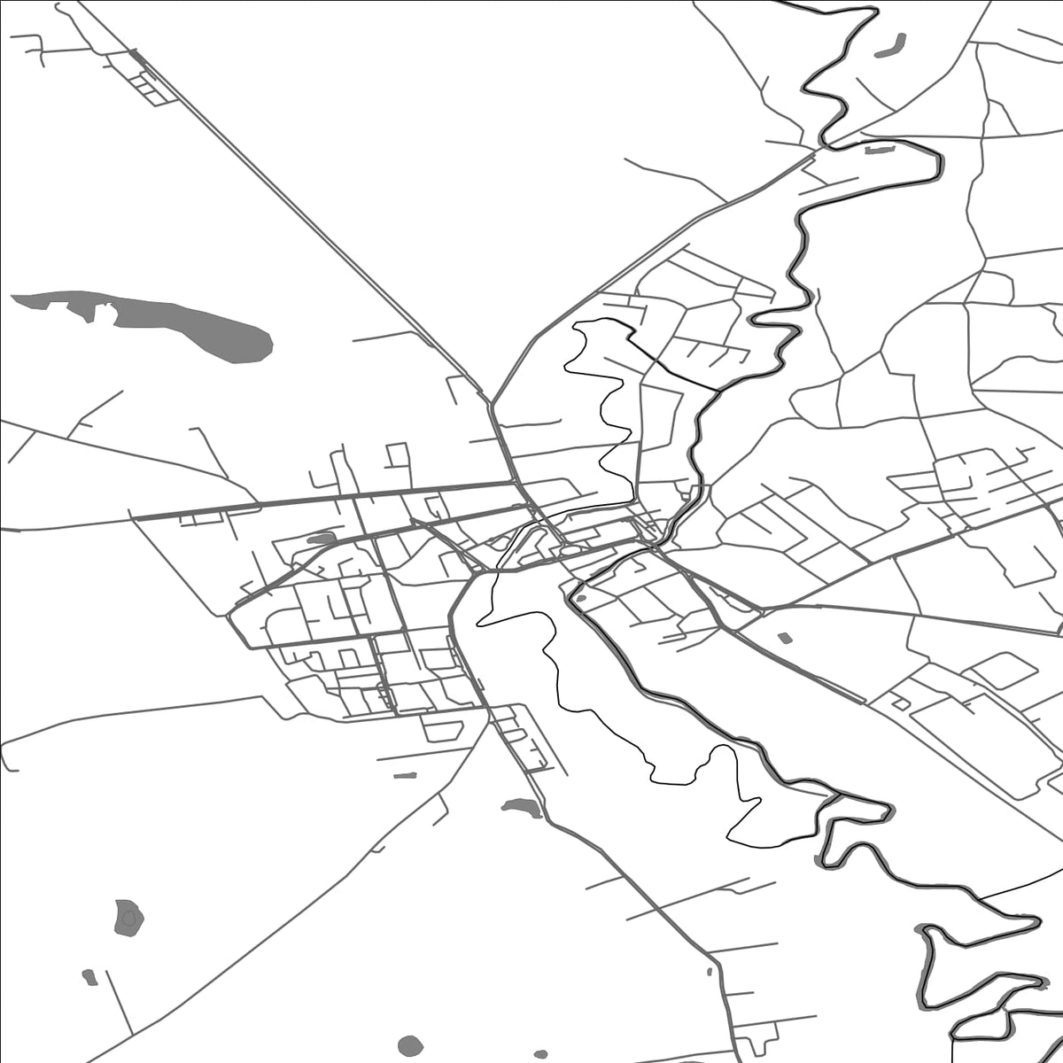 ROAD MAP OF DOBRE MIASTO, POLAND BY MAPBAKES
