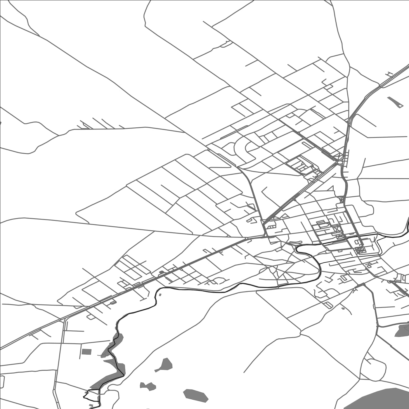 ROAD MAP OF DRAWSKO POMORSKIE, POLAND BY MAPBAKES