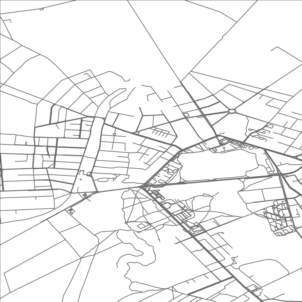ROAD MAP OF GLOWNO, POLAND BY MAPBAKES