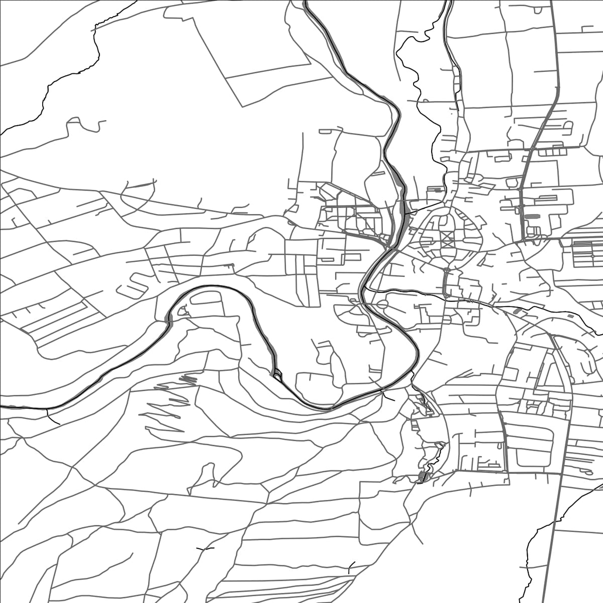 ROAD MAP OF GLUCHOLAZY, POLAND BY MAPBAKES