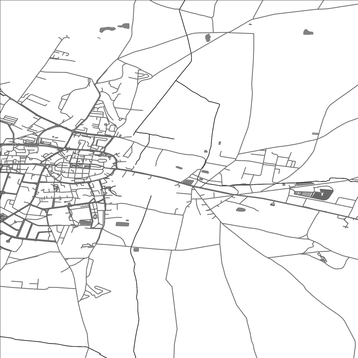 ROAD MAP OF GORA, POLAND BY MAPBAKES