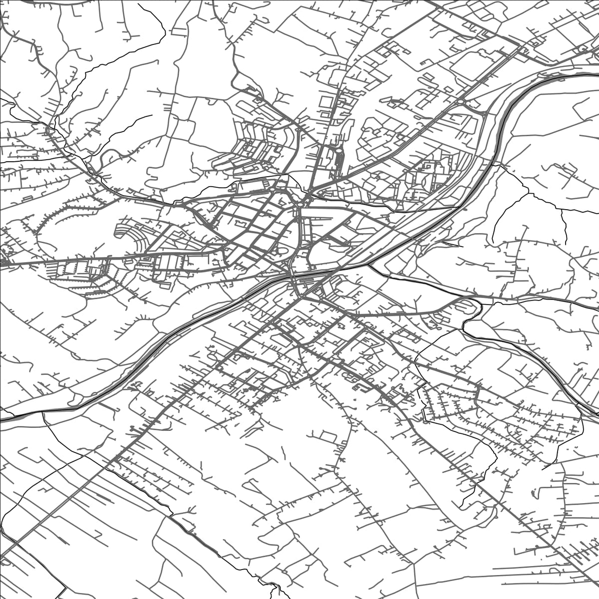 ROAD MAP OF GORLICE, POLAND BY MAPBAKES