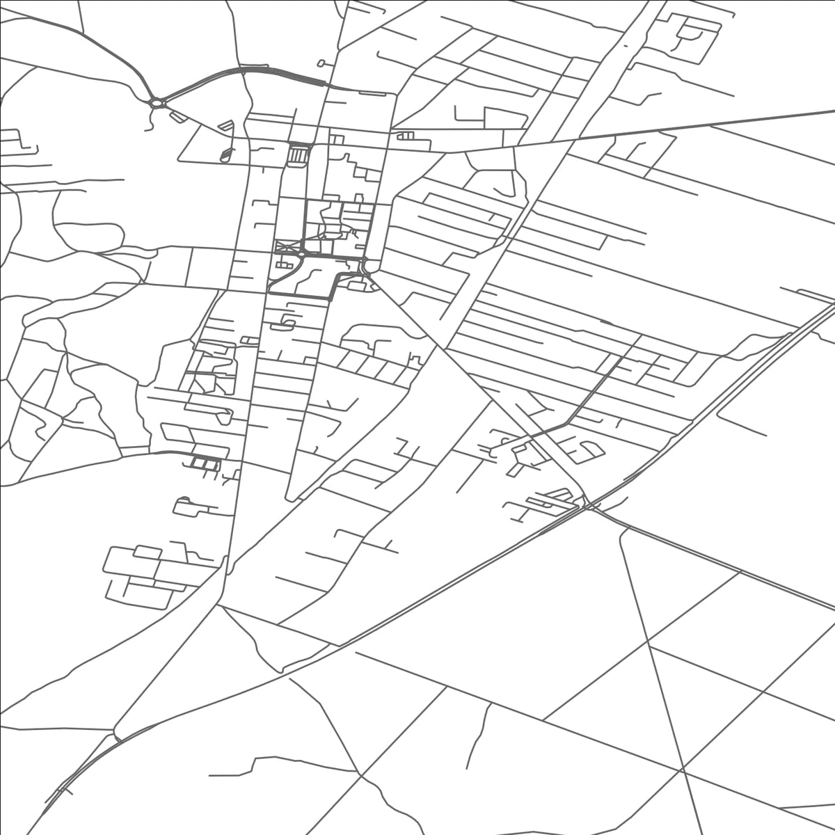 ROAD MAP OF GOSTYNIN, POLAND BY MAPBAKES
