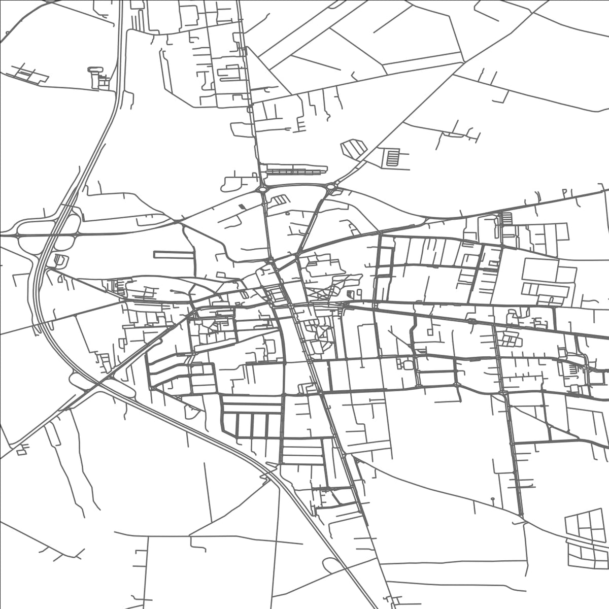 ROAD MAP OF GROJEC, POLAND BY MAPBAKES
