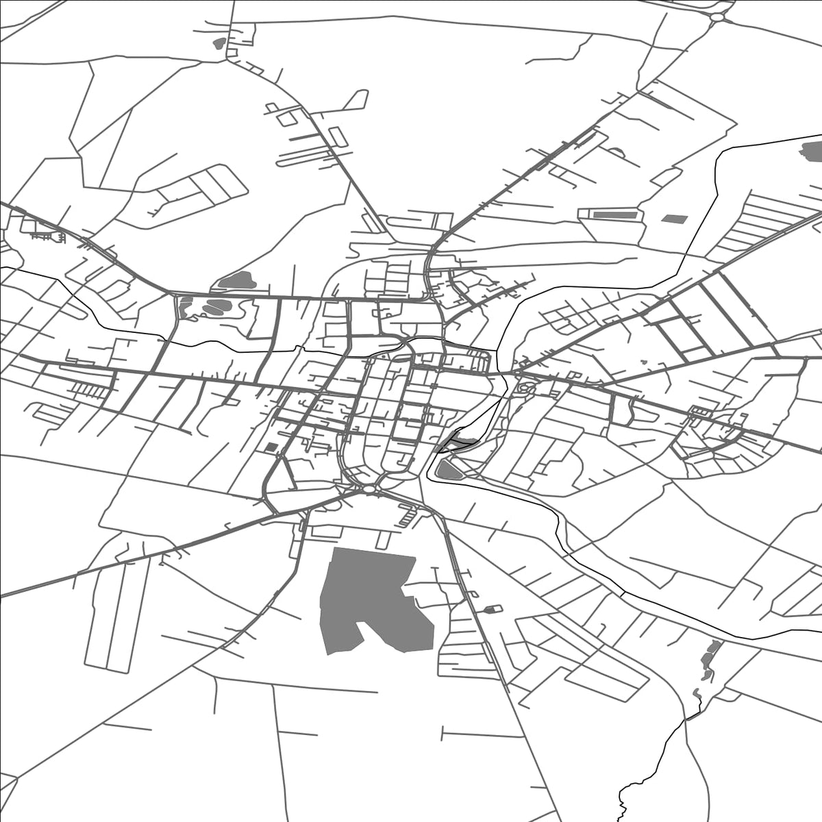 ROAD MAP OF GRYFICE, POLAND BY MAPBAKES
