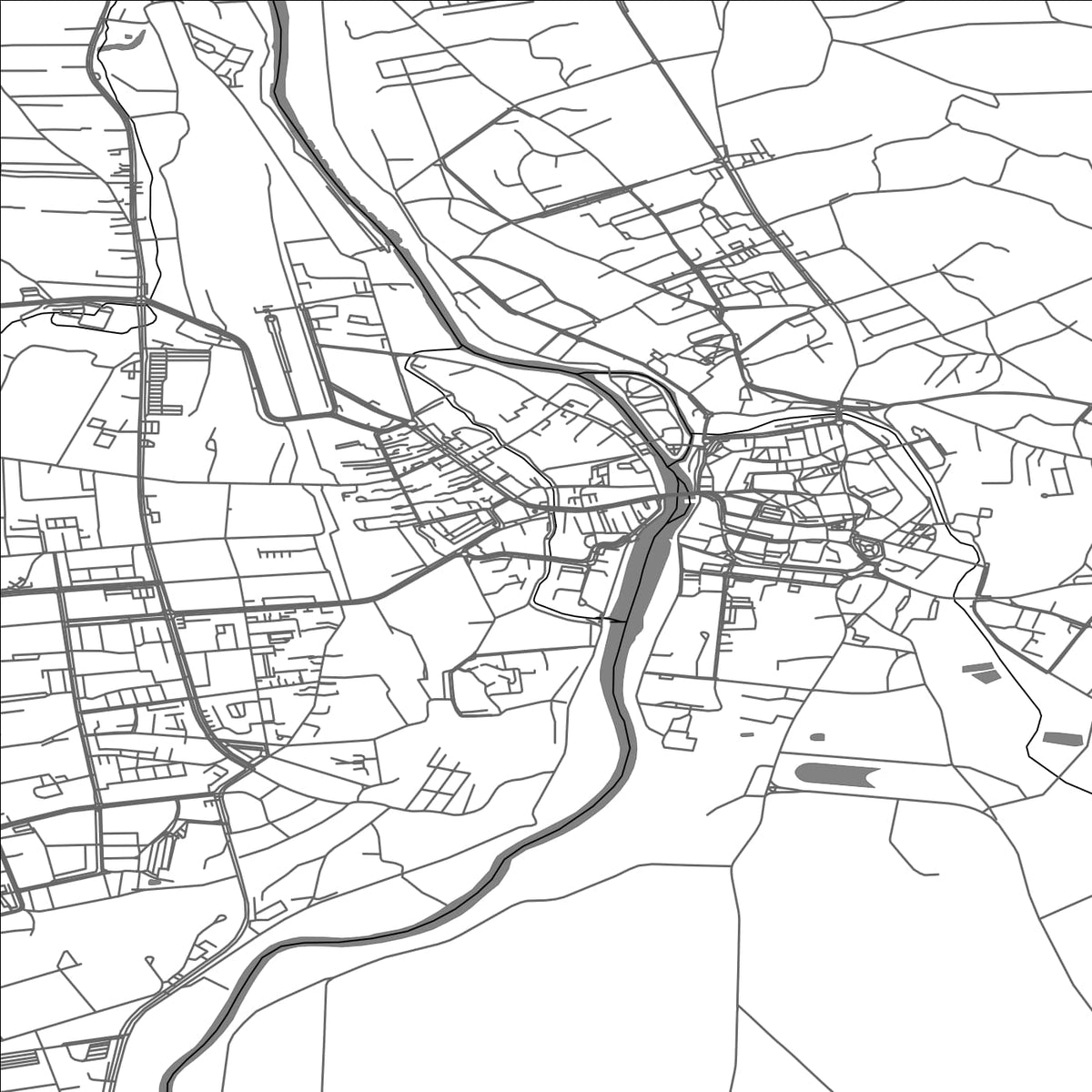ROAD MAP OF GUBIN, POLAND BY MAPBAKES