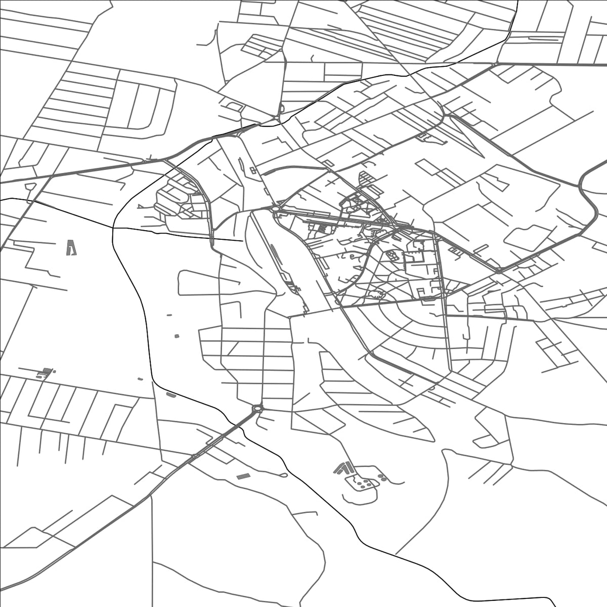 ROAD MAP OF HAJNOWKA, POLAND BY MAPBAKES
