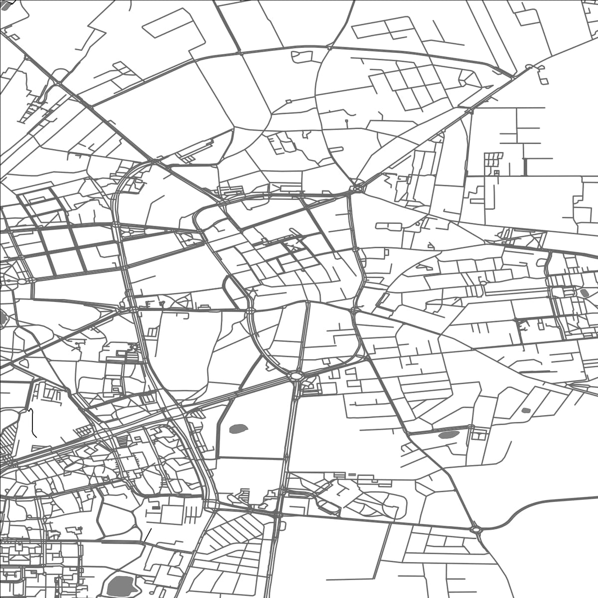 ROAD MAP OF INOWROCLAW, POLAND BY MAPBAKES