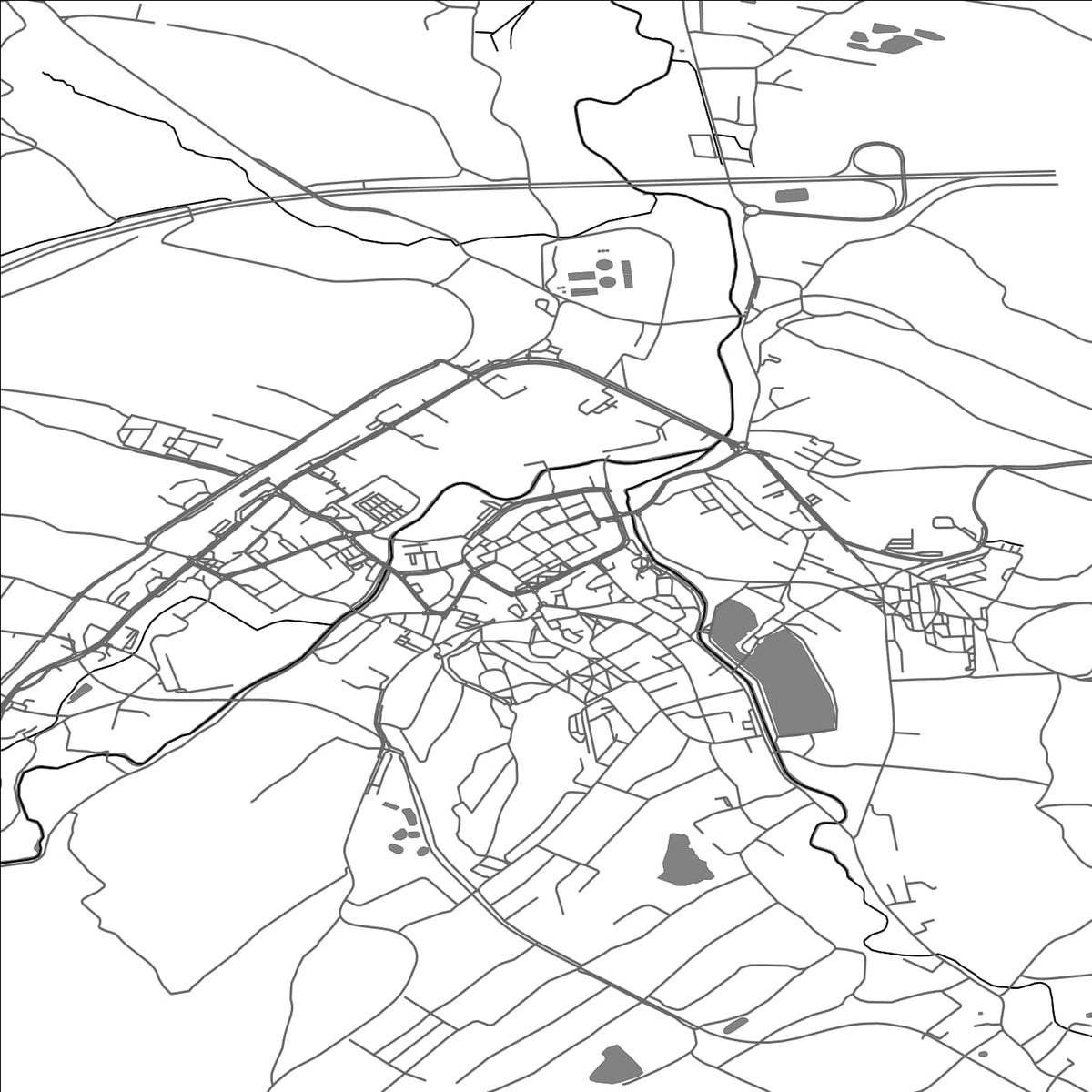 ROAD MAP OF KAMIENNA GORA, POLAND BY MAPBAKES