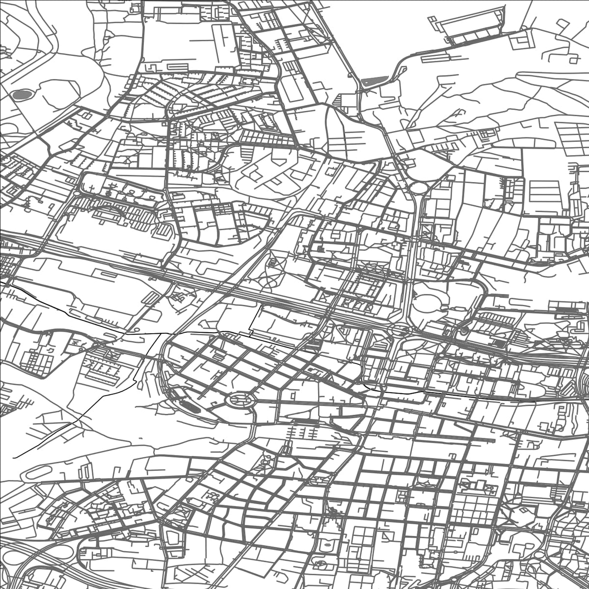 ROAD MAP OF KATOWICE, POLAND BY MAPBAKES