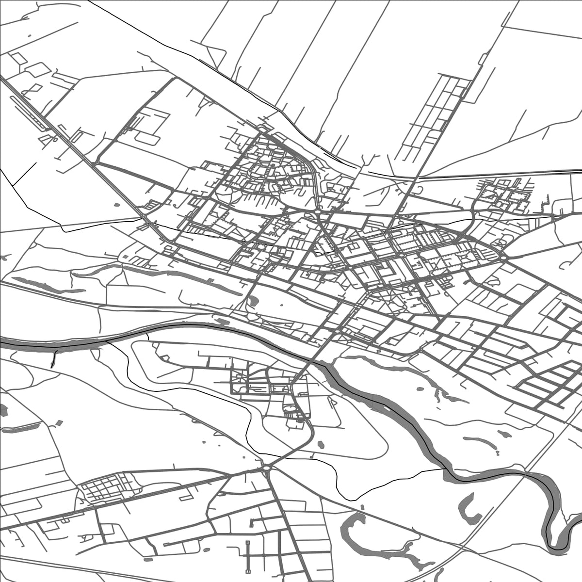 ROAD MAP OF KOLO, POLAND BY MAPBAKES