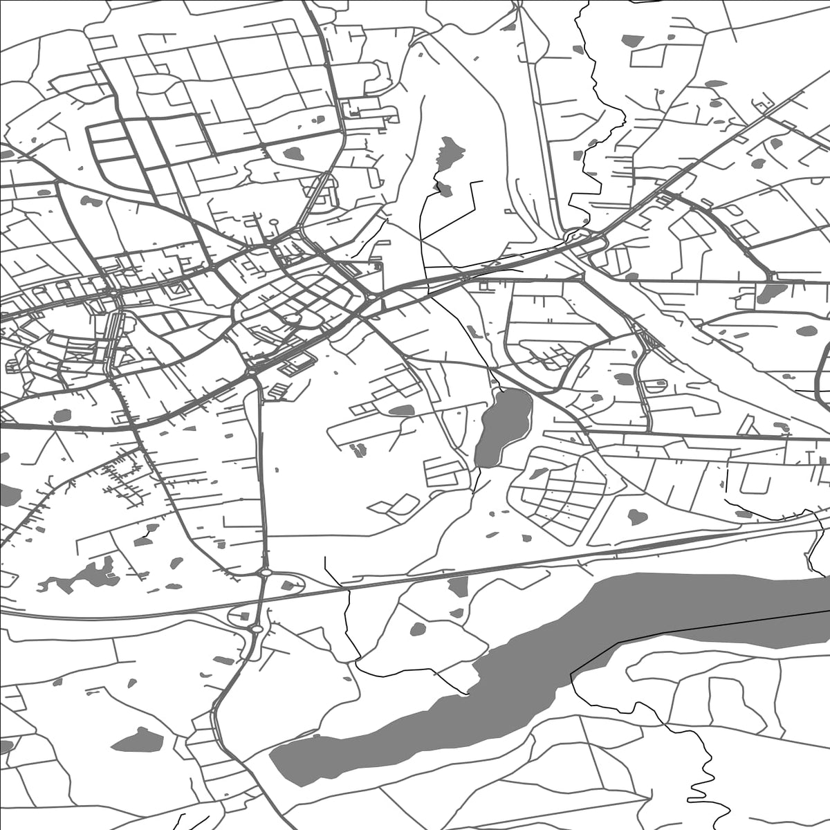 ROAD MAP OF KOSCIERZYNA, POLAND BY MAPBAKES