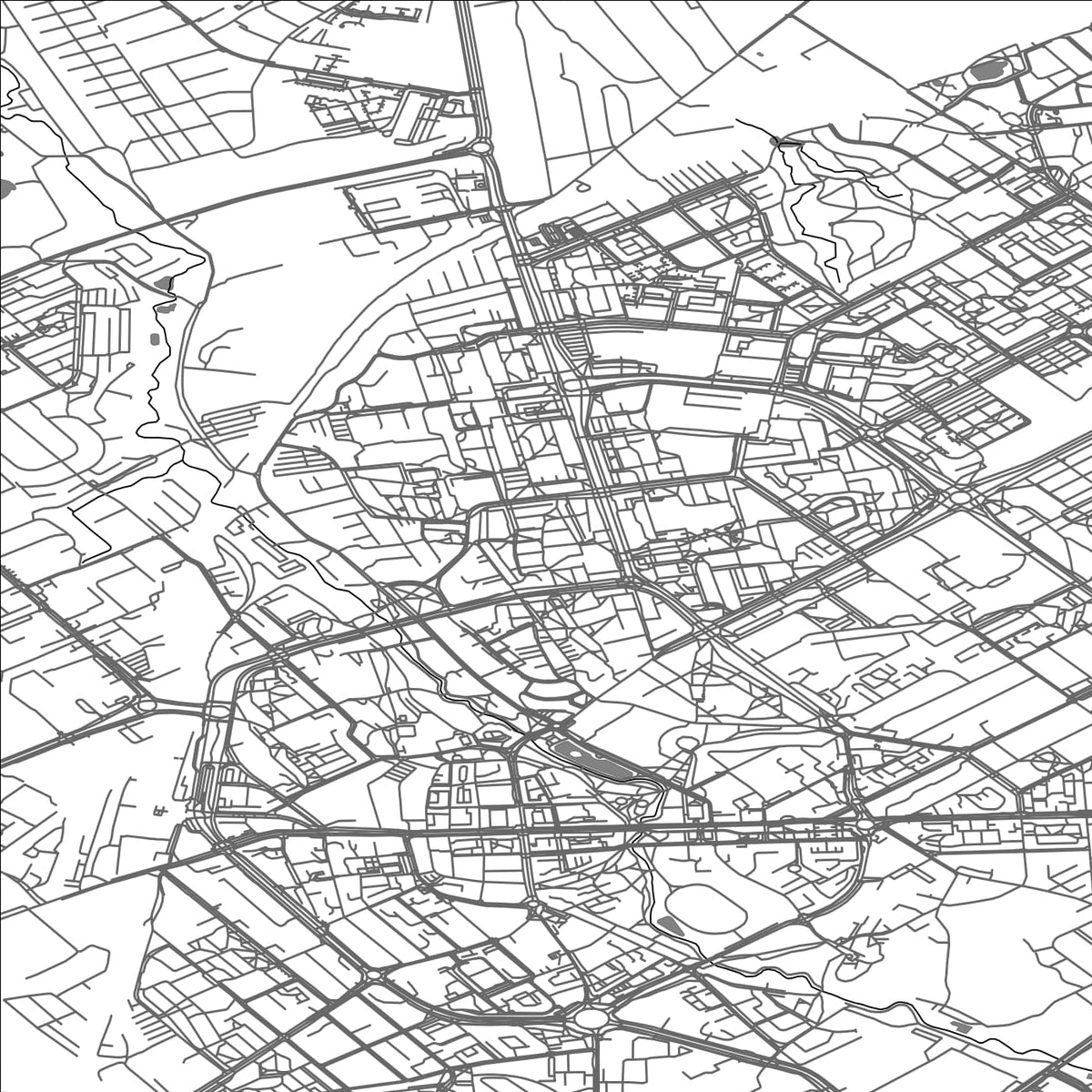 ROAD MAP OF KOSZALIN, POLAND BY MAPBAKES