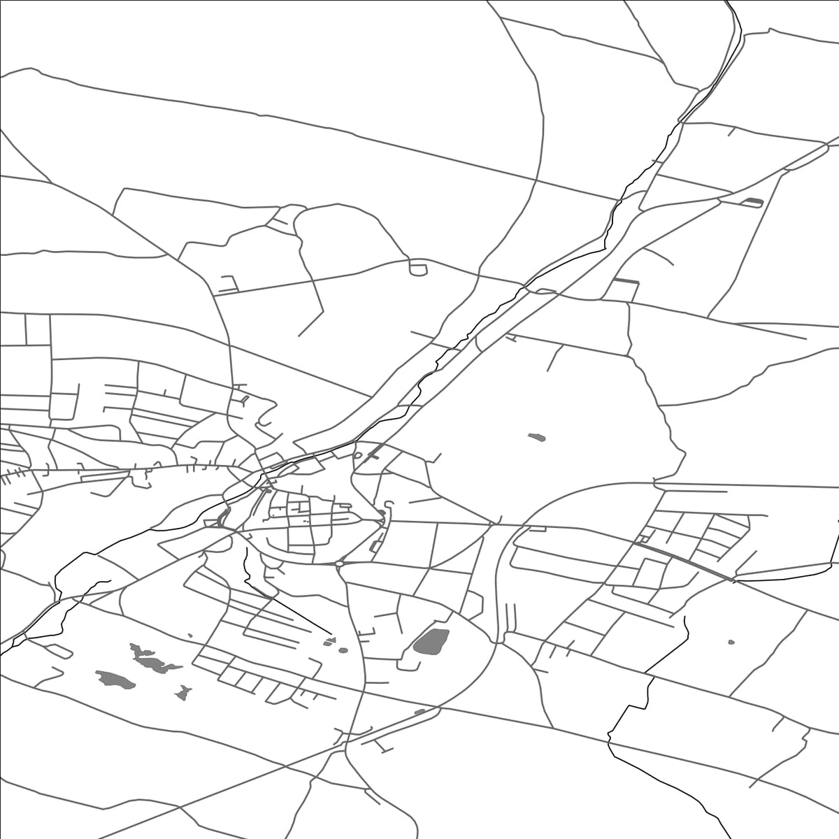 ROAD MAP OF KOZUCHOW, POLAND BY MAPBAKES