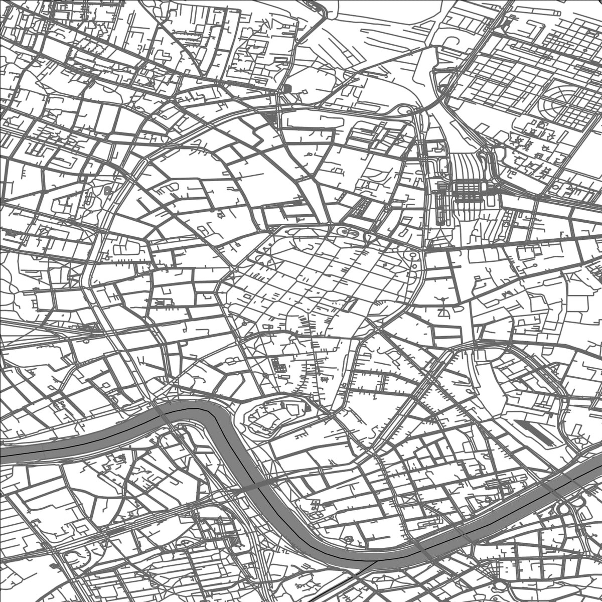 ROAD MAP OF KRAKOW, POLAND BY MAPBAKES