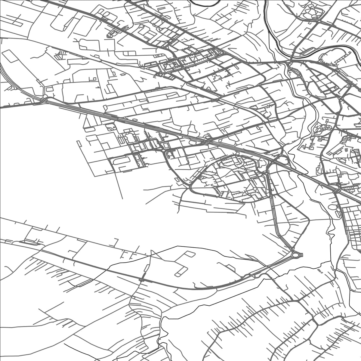 ROAD MAP OF KROSNO, POLAND BY MAPBAKES