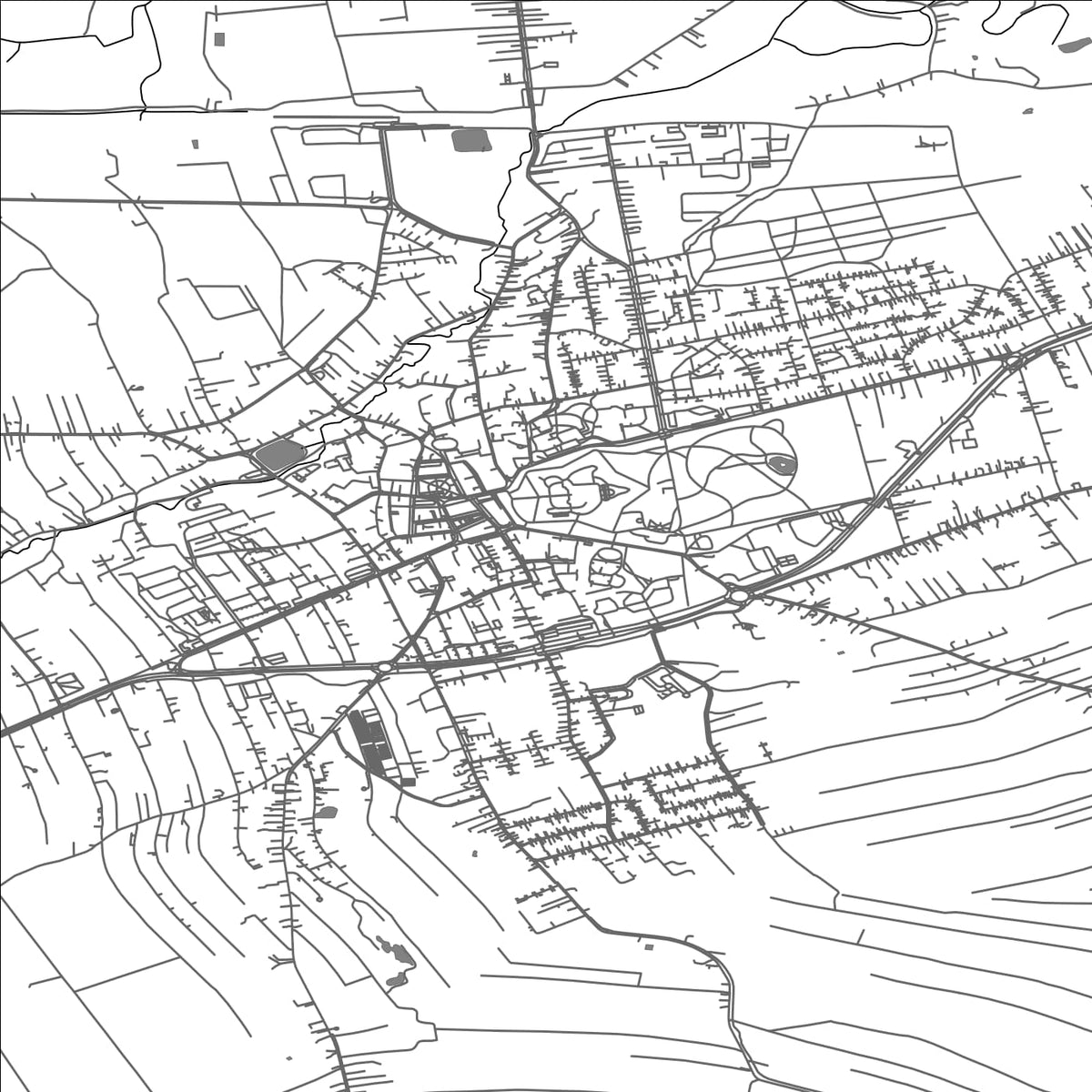 ROAD MAP OF LANCUT, POLAND BY MAPBAKES