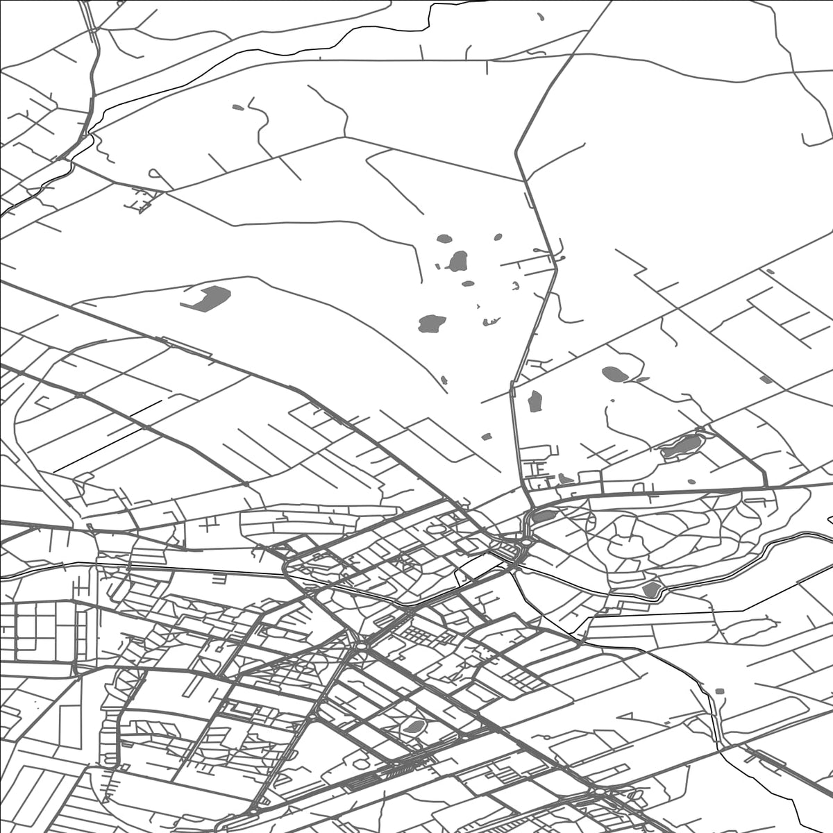 ROAD MAP OF LEBORK, POLAND BY MAPBAKES