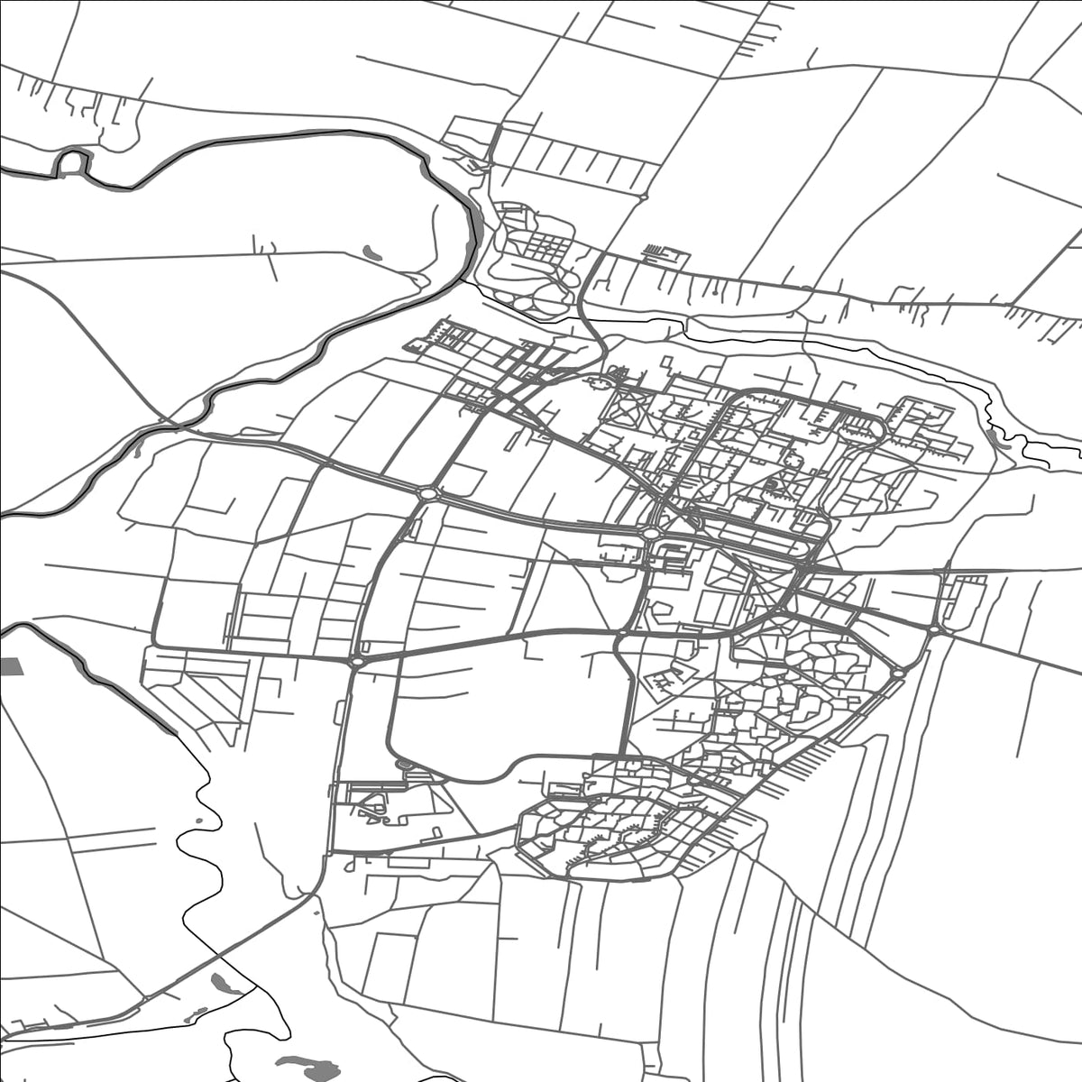 ROAD MAP OF LECZNA, POLAND BY MAPBAKES