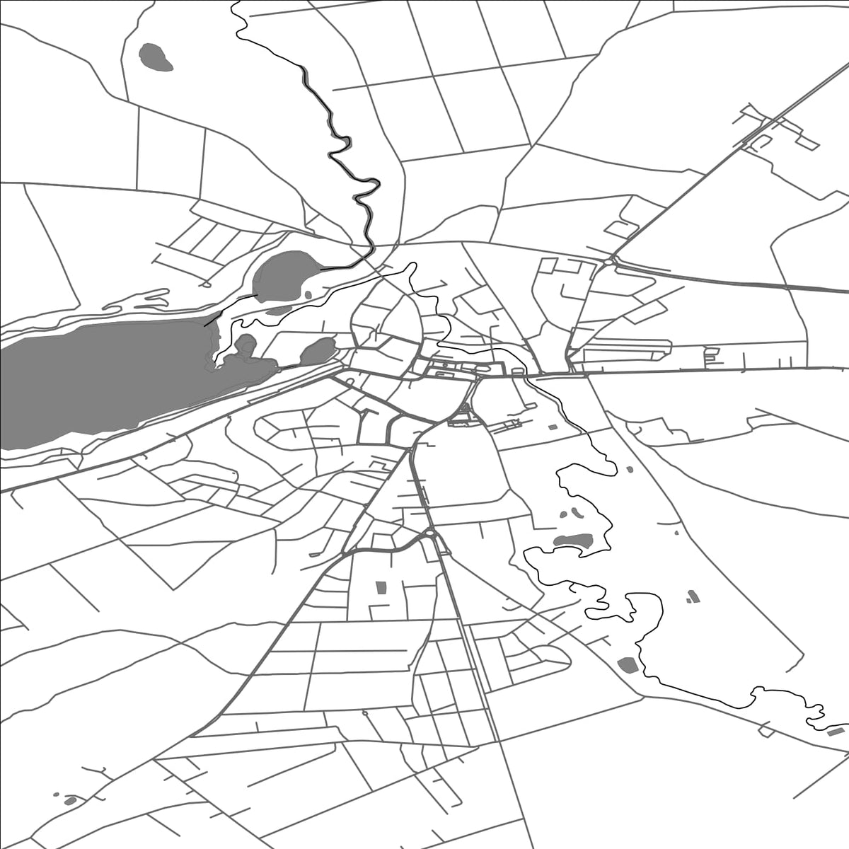 ROAD MAP OF LIDZBARK, POLAND BY MAPBAKES