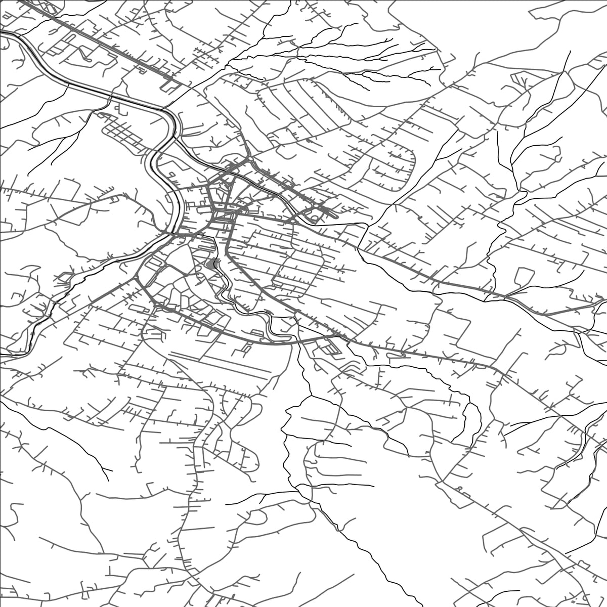 ROAD MAP OF LIMANOWA, POLAND BY MAPBAKES