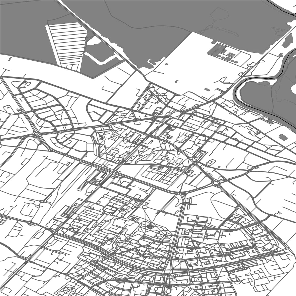 ROAD MAP OF LOMZA, POLAND BY MAPBAKES