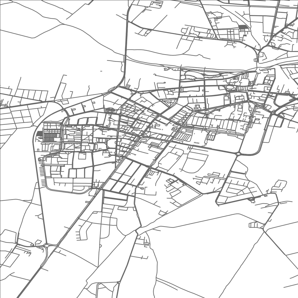 ROAD MAP OF LOWICZ, POLAND BY MAPBAKES
