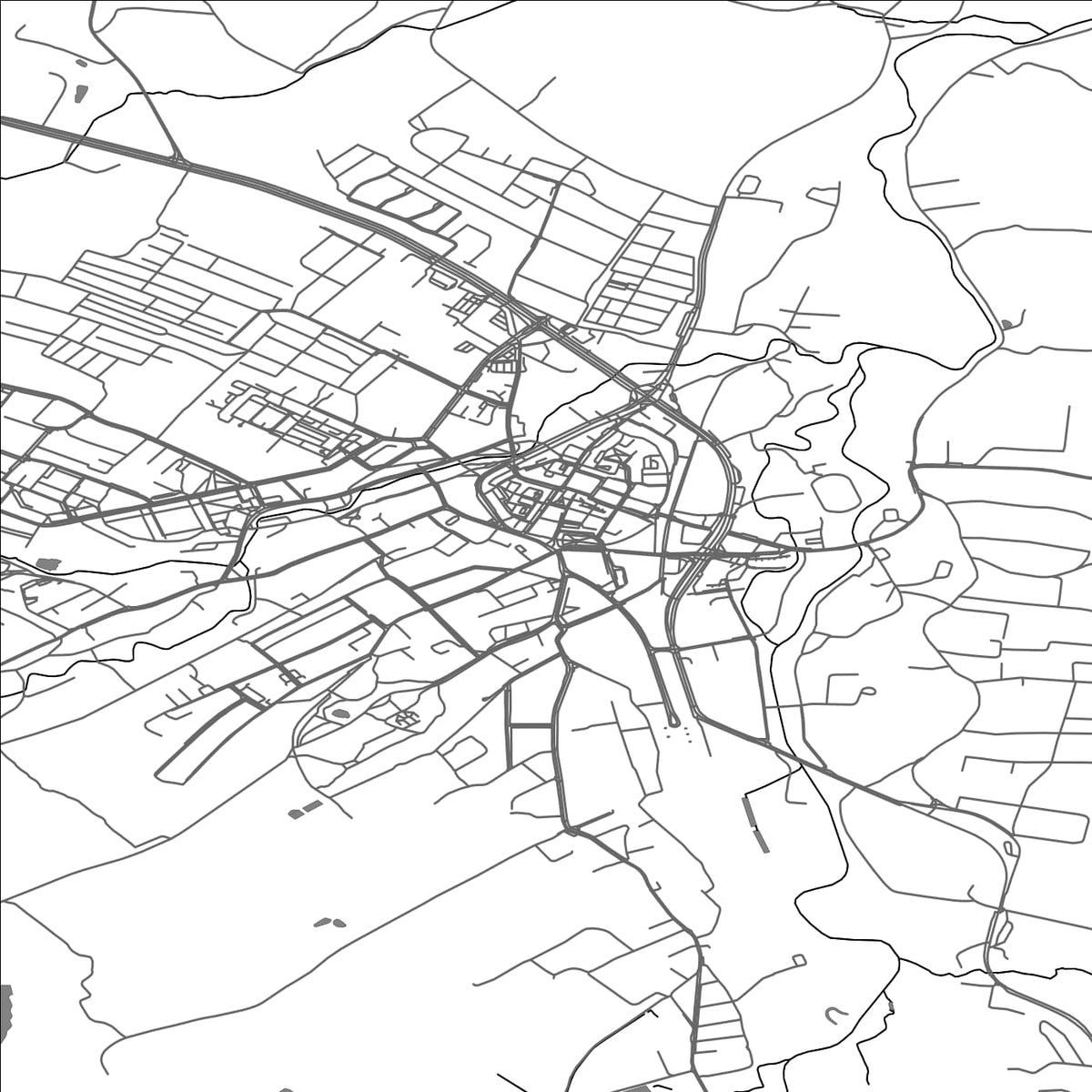ROAD MAP OF LUBAN, POLAND BY MAPBAKES