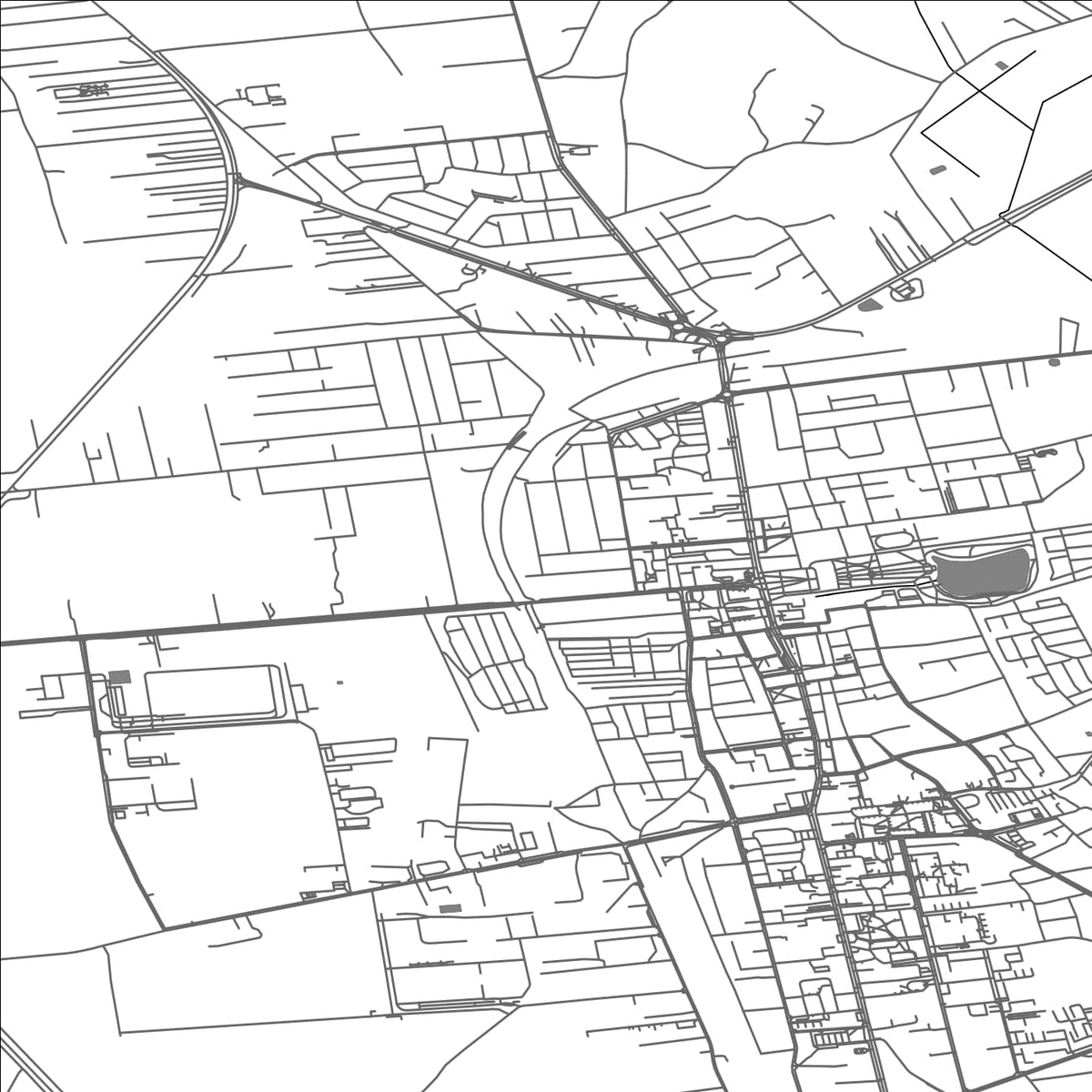 ROAD MAP OF LUBARTOW, POLAND BY MAPBAKES