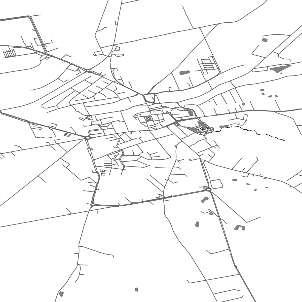ROAD MAP OF LUBAWA, POLAND BY MAPBAKES