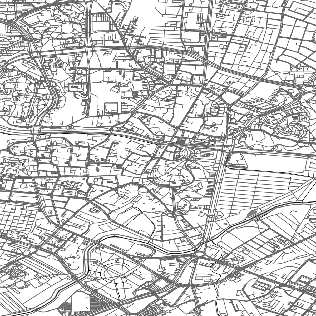 ROAD MAP OF LUBLIN, POLAND BY MAPBAKES