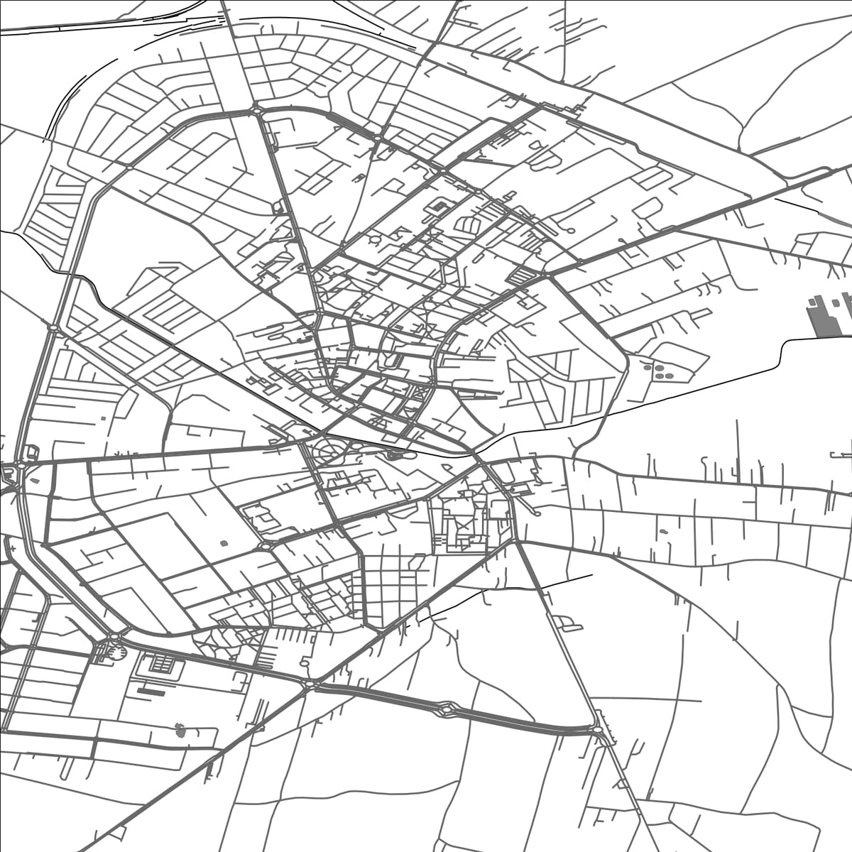ROAD MAP OF LUKOW, POLAND BY MAPBAKES