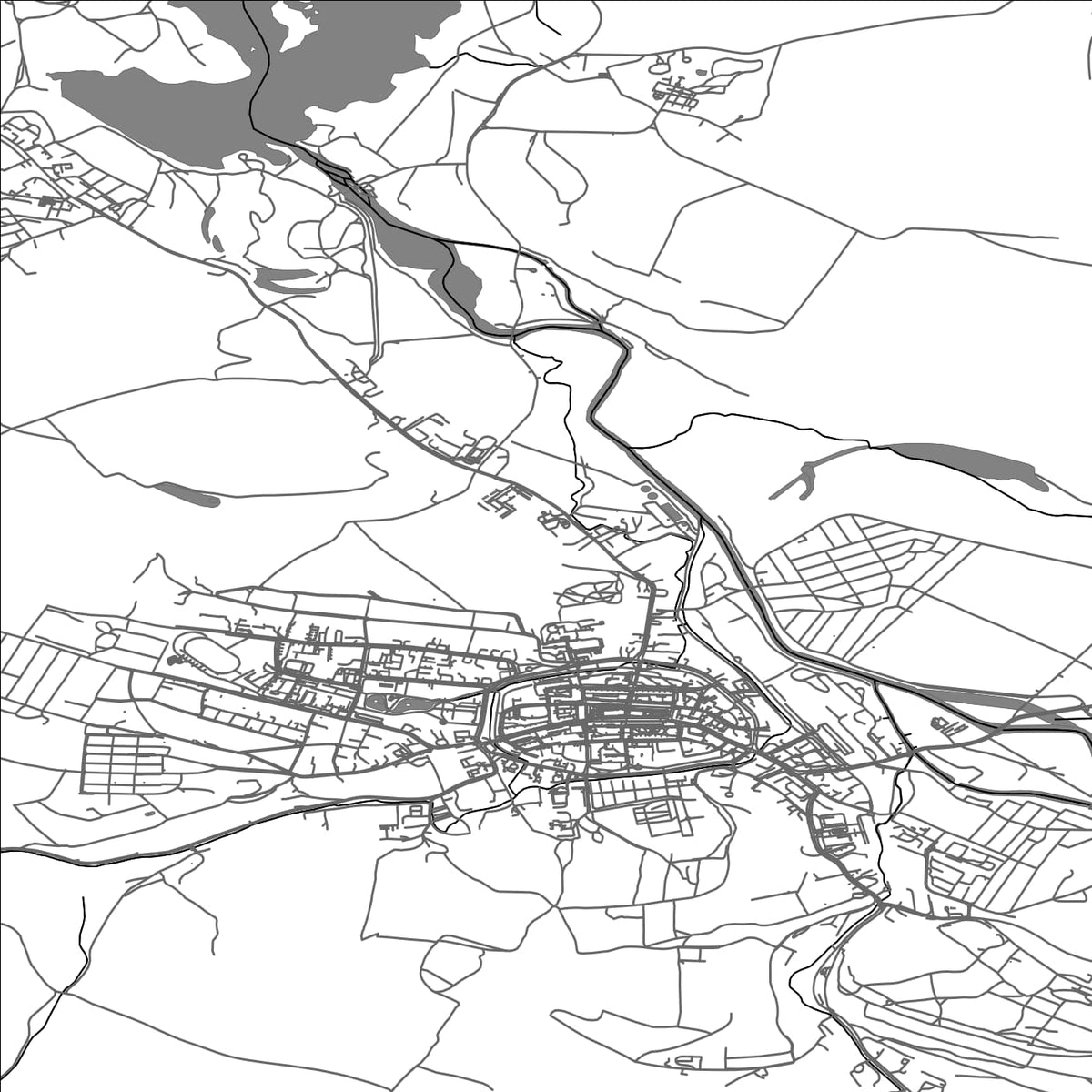 ROAD MAP OF LWOWEK SLASKI, POLAND BY MAPBAKES