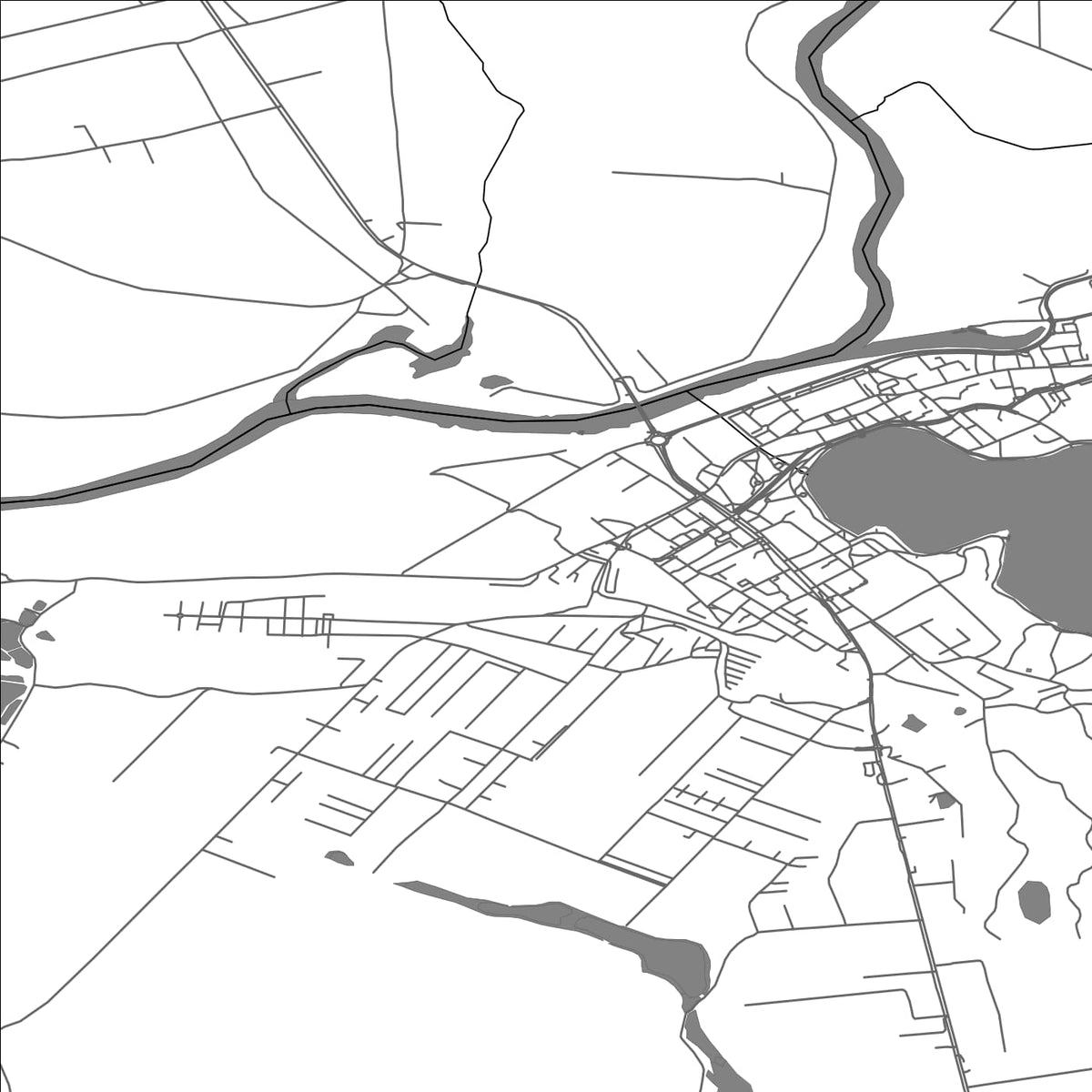 ROAD MAP OF MIEDZYCHOD, POLAND BY MAPBAKES